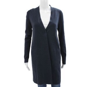 D. Exterior Unisex Cardigan Navy V-Neck 100% Lana Extrafine Longsleeve Size S